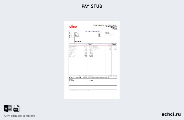 скачать цифровой шаблон платежной ведомости Fujitsu Consulting India